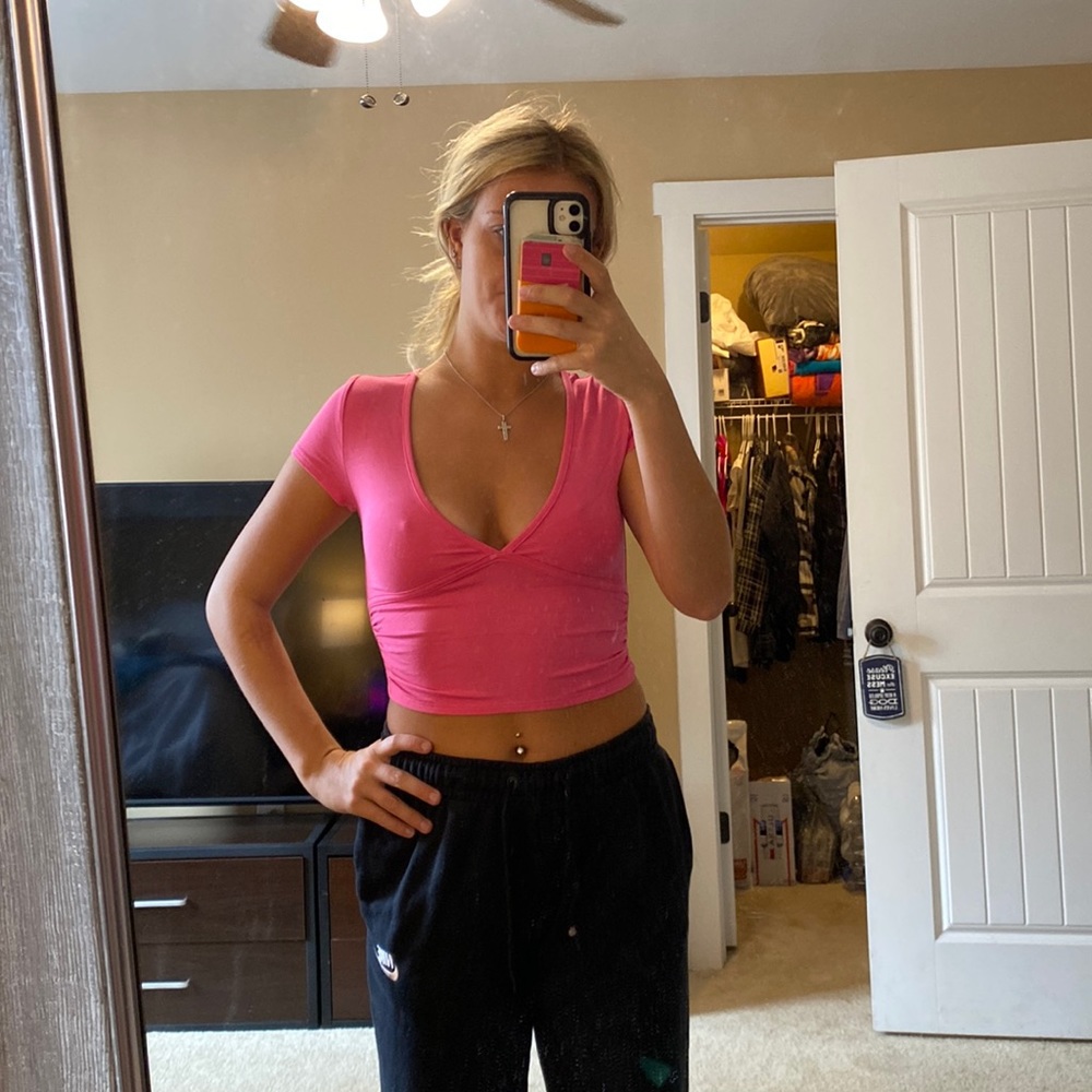 Brand new pink crop top